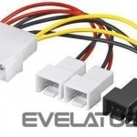 Kabelis Goobay  93632 Power cable/adapter for PC fans; 5.25 inch male to fan 2x 12 V/2x 5 V, 0.15 m 