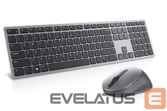 Kompiuterio klaviatūra Dell Premier Multi-Device Keyboard and Mouse KM7321W Wireless, Batteries included, US, Titan grey