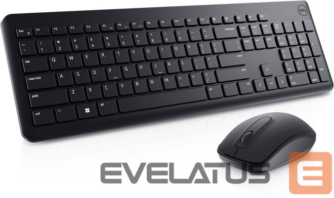 Kompiuterio klaviatūra Dell Keyboard and Mouse KM3322W Keyboard and Mouse Set, Wireless, Batteries included, US, Black