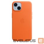 Nugarėlės dėklai Apple - iPhone 14 Leather Case with MagSafe Orange