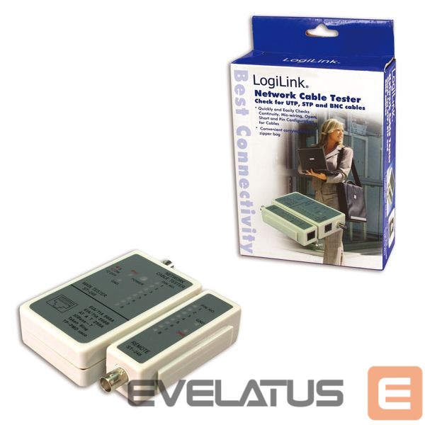 Serveris – kiti priedai Logilink Cable tester for RJ45 and BNC with remote unit