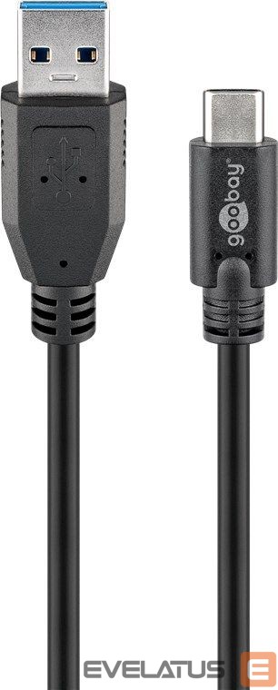 Kabelis Goobay Sync & Charge Super Speed USB-C to USB A 3.0 charging cable 67999 Round cable, USB-C male, USB 3.0 male (type A), Black, 0.5 m