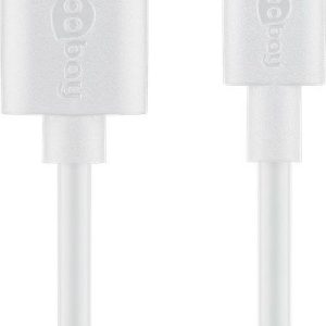 Kabelis Goobay  Micro USB charging and sync cable 43837 White, USB 2.0 micro male (type B), USB 2.0 male (type A) 