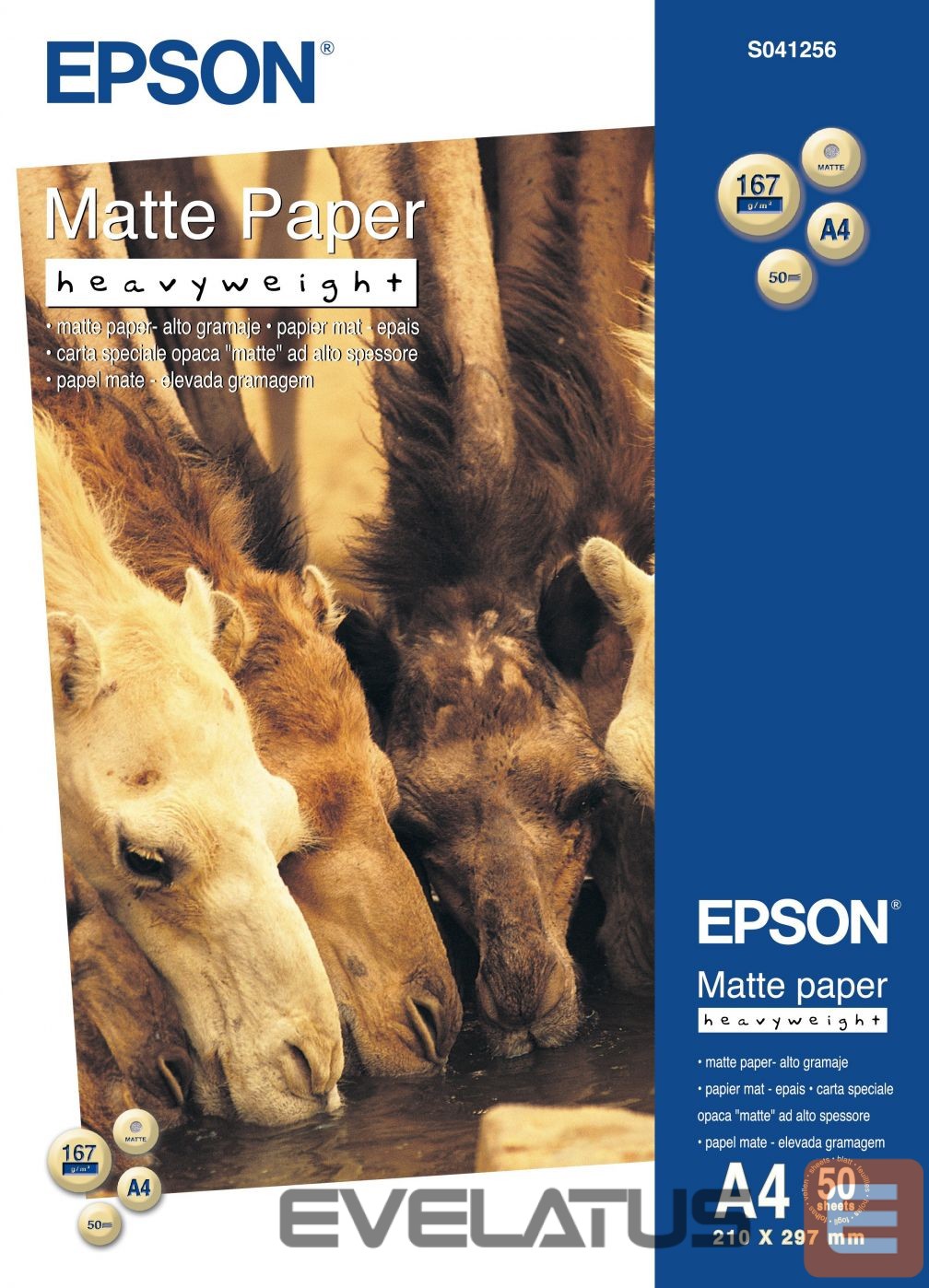Biuro įrankiai EPSON Matte Paper Heavy Weight, DIN A4, 167g/m², 50 Sheets