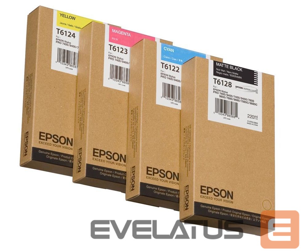 Eksploatacinės medžiagos spausdintuvams EPSON T612200 Ink cartrige, Cyan, Singlepack, 220 ml