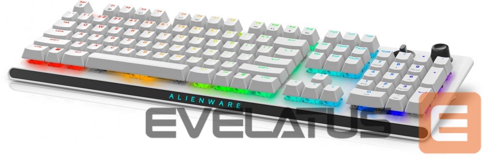 Kompiuterio klaviatūra Dell Alienware Tri-Mode AW920K Wireless Gaming Keyboard, RGB LED light, US, Wireless, Lunar Light, Bluetooth, Numeric keypad, CHERRY MX Red