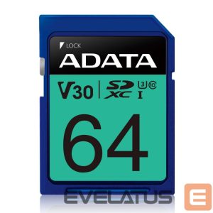 Atminties kortelės ADATA  Premier Pro UHS-I SDXC 64 GB Flash memory class 10