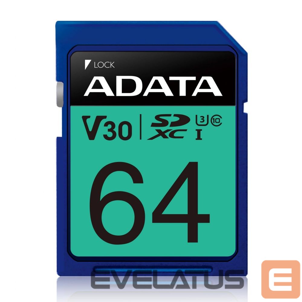 Atminties kortelės ADATA Premier Pro UHS-I SDXC 64 GB Flash memory class 10