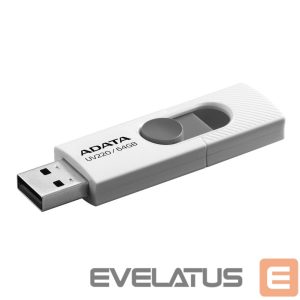 USB atmintinė ADATA  UV220 64 GB USB 2.0 White/Gray 