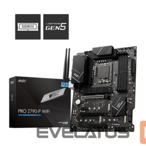 Intel procesoriaus pagrindinė plokštė MSI  Mainboard||Intel Z790|LGA1700|ATX|Memory DDR5|Memory slots 4|1xPCI-Express 1x|3xPCI-Express 16x|4xM.2|1xHDMI|1xDisplayPort|4xUSB 2.0|3xUSB 3.2|1xUSB-C|1xPS/2|6xAudio port|PROZ790-PWIFI 
