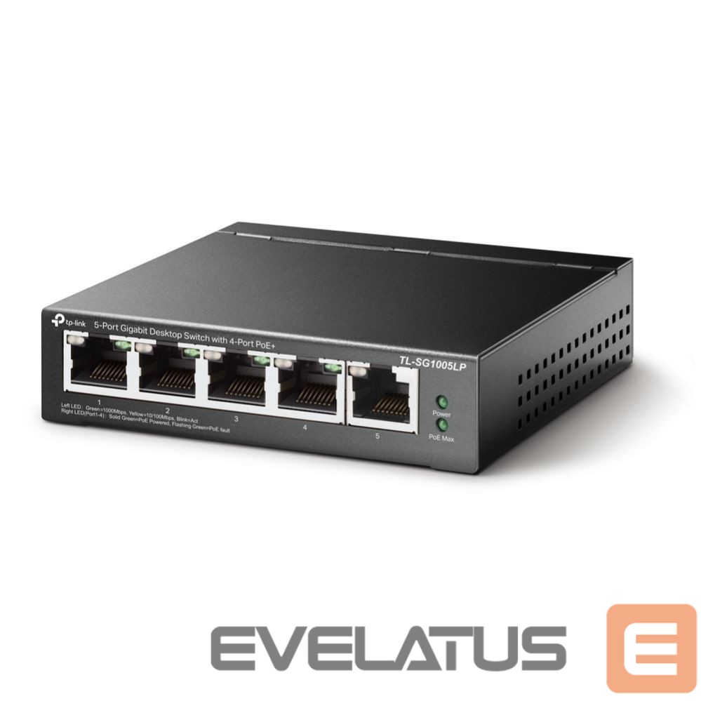 Jungikliai TP-Link Switch||TL-SG1005LP|Desktop/pedestal|5x10Base-T / 100Base-TX / 1000Base-T|PoE ports 1|TL-SG1005LP