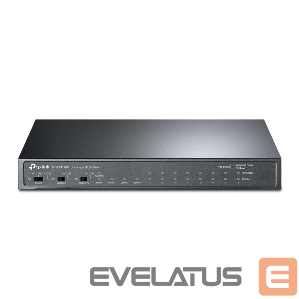 Jungikliai TP-Link Switch||TL-SL1311MP|1x10Base-T / 100Base-TX|PoE+ ports 8|124 Watts|TL-SL1311MP