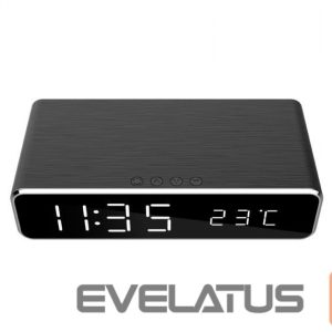 Įkrovikliai ir kabeliai Gembird  MOBILE CHARGER WRL W/DIG ALARM/CLOCK DAC-WPC-01 