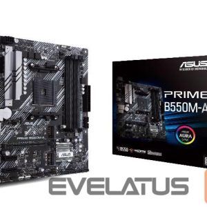 AMD procesoriaus pagrindinė plokštė Asus  Mainboard||AMD B550|SAM4|MicroATX|Memory DDR4|Memory slots 4|2xPCI-Express 3.0 1x|1xPCI-Express 4.0 16x|2xM.2|1x15pin D-sub|1xDVI-D|1xHDMI|6xUSB 3.2|1xPS/2|1xRJ45|3xAudio port|PRIMEB550M-A 