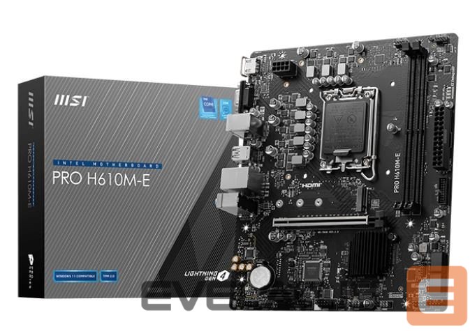 Intel procesoriaus pagrindinė plokštė MSI Mainboard||Intel H610|LGA1700|Micro-ATX|Memory DDR5|Memory slots 2|1xPCI-Express 1x|1xPCI-Express 16x|1xM.2|1x15pin D-sub|1xHDMI|4xUSB 2.0|2xUSB 3.2|1xPS/2|1xRJ45|3xAudio port|PROH610M-E