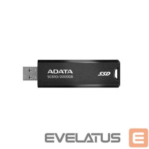 Kietasis diskas SDD ADATA  External SSD||SC610|2TB|USB 3.2|Write speed 500 MBytes/sec|Read speed 550 MBytes/sec|SC610-2000G-CBK/RD 