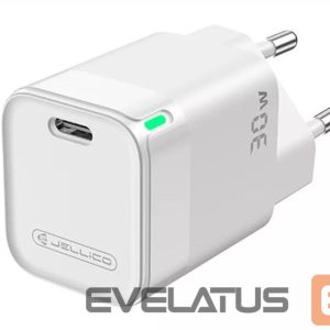Adapteriai Jellico  C43 Mini PD 30W QC 3.0 Smart Adaptive Fast Charger with 1x USB-C (5-20V) White