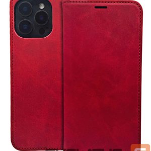 Knygos tipo dėklas dėklai iLike Samsung Galaxy A35 5G Smart Suede case Red