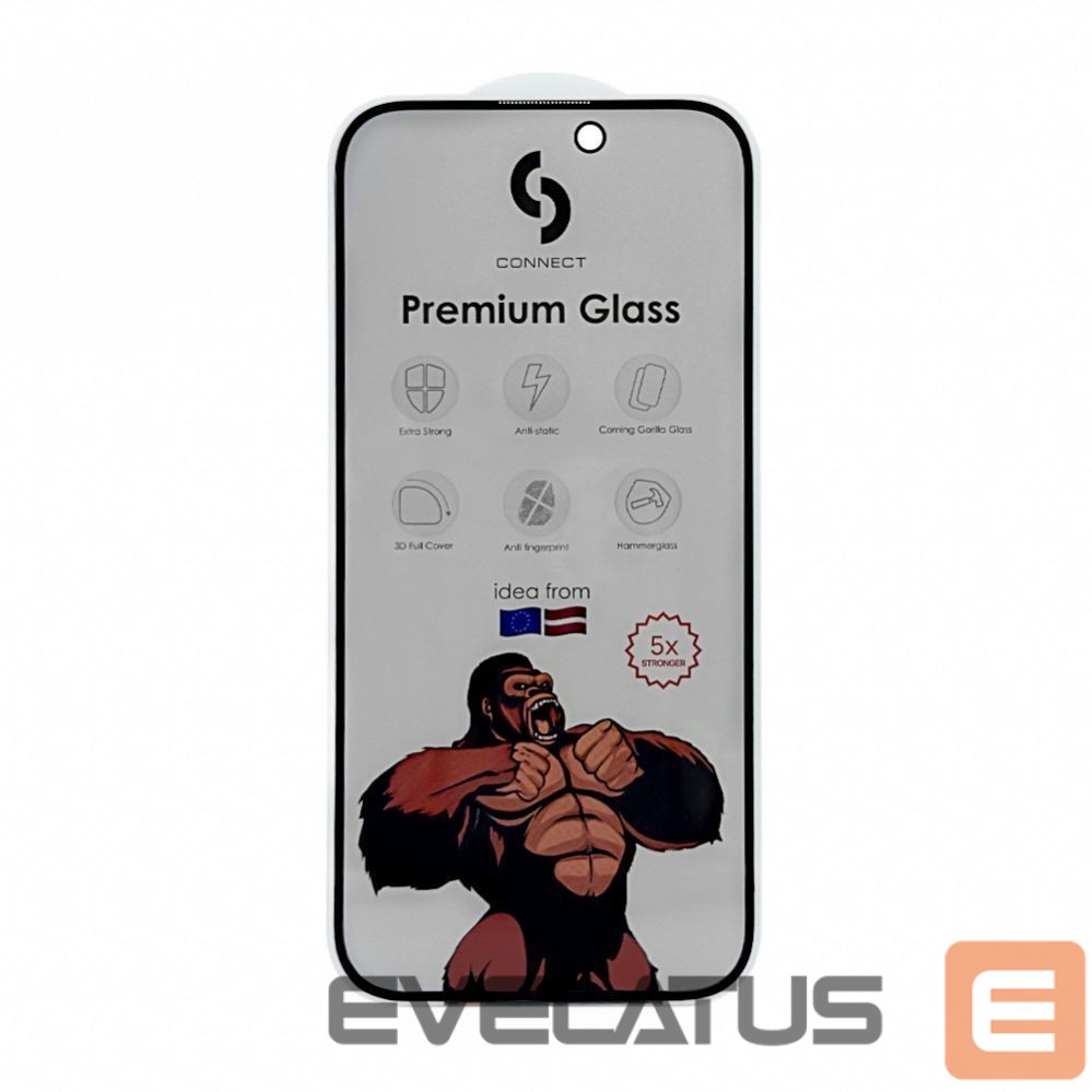 Apsauginiai stiklai Connect Samsung Galaxy A16 / A17 Privacy 3D Corning Gorilla Glass 5X stong Black