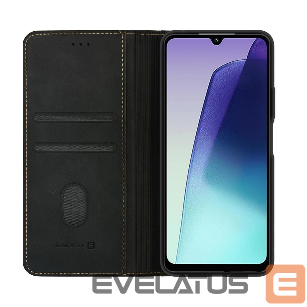 Knygos tipo dėklas dėklai Evelatus Xiaomi Redmi 14C 4G/ 14C 5G / Redmi A4 / POCO C75 Book Case Black