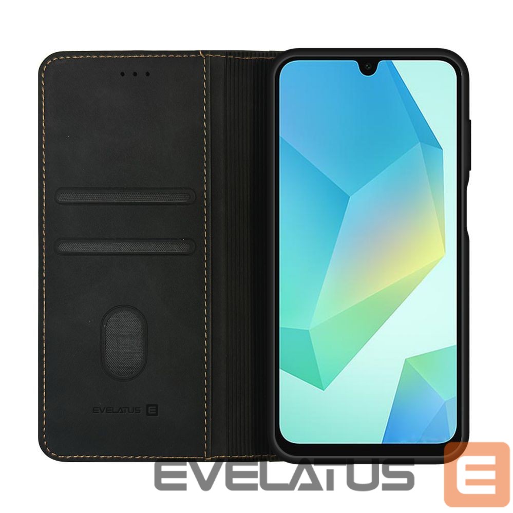 Knygos tipo dėklas dėklai Evelatus Samsung Galaxy A16 Book Case Black