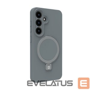 Nugarėlės dėklai Evelatus Samsung Galaxy S25 Premium Magnetic with Stand Soft Touch Silicone Case Silver