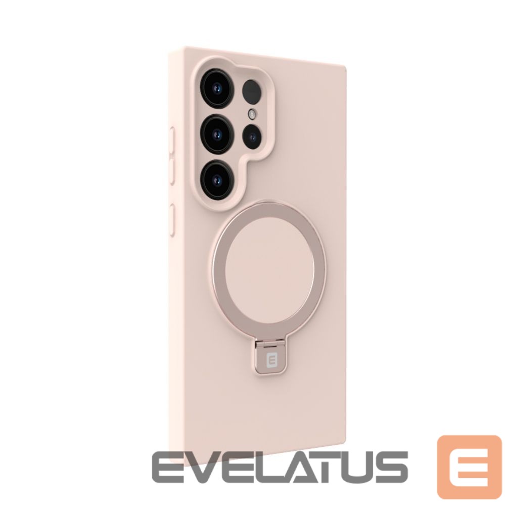 Nugarėlės dėklai Evelatus Samsung Galaxy S25 Ultra Premium Magnetic with Stand Soft Touch Silicone Case Pink Sand