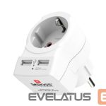 Adapteris Skross  In-line socket + USB White