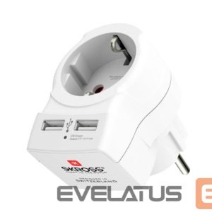 Adapteris Skross  In-line socket + USB White