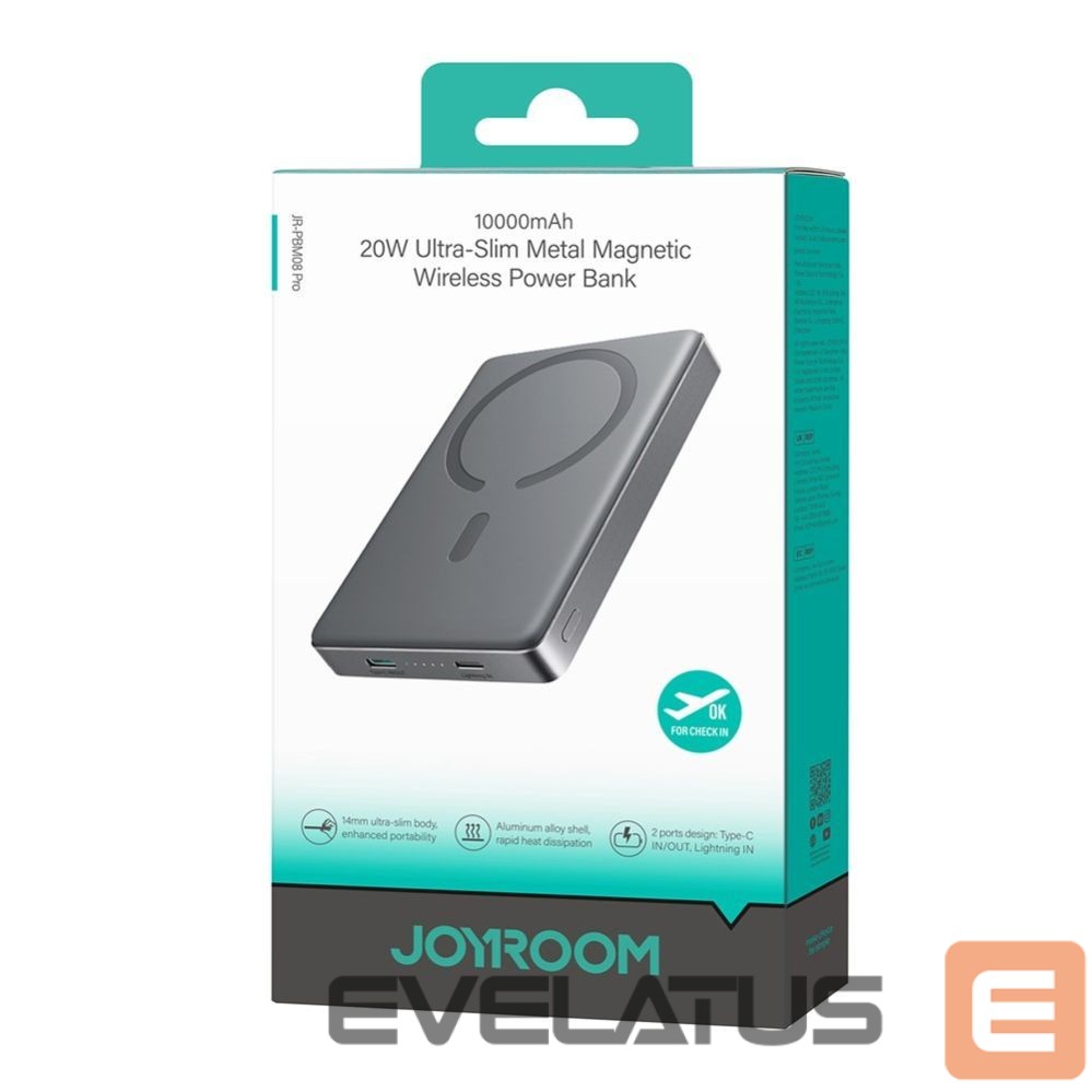 Išorinė baterija Joyroom 20W Metal Magnetic Wireless Power Bank 10000mAh Gold