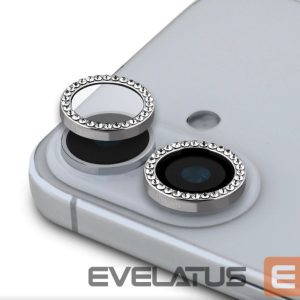Apsauginiai stiklai Guess Apple iPhone 16/16 Plus Fixed Glliter Protective Lens Silver