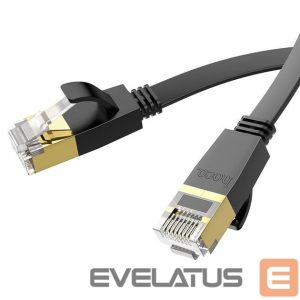Kabelis Hoco  US07 General pure copper flat network cable(L=3M) Black