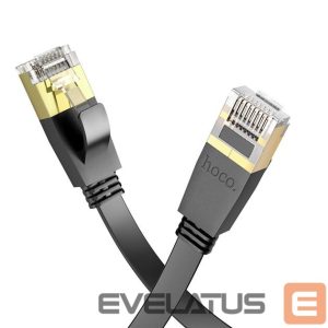 Kabelis Hoco  US07 General pure copper flat network cable(L=10M) Black