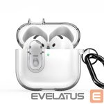 Dėklai ausinėms Dux Ducis Apple AirPods 4 PECL Series PC+TPU Cover with Hook Clear