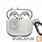 Dėklai ausinėms Dux Ducis Apple AirPods 4 PECL Series PC+TPU Cover with Hook Grey