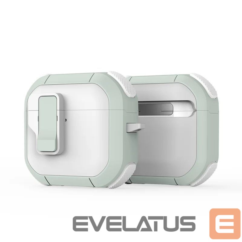 Dėklai ausinėms Dux Ducis - AirPods 4 PECP Series PC+TPU Cover with Hook White Green