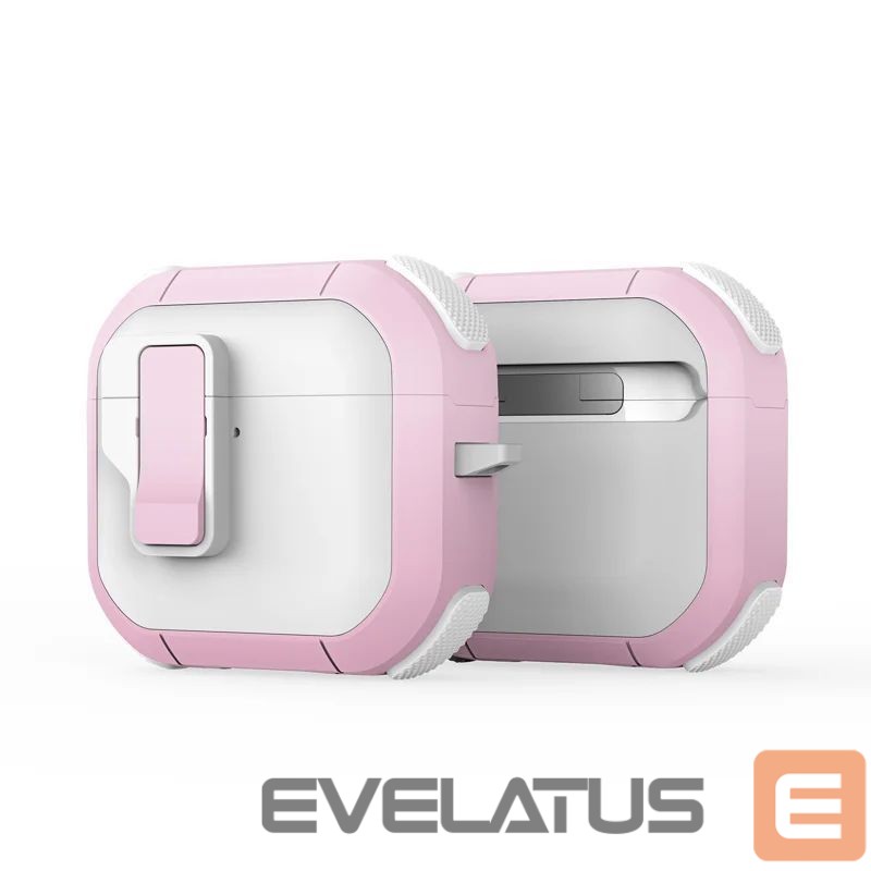 Dėklai ausinėms Dux Ducis - AirPods 4 PECP Series PC+TPU Cover with Hook White Pink