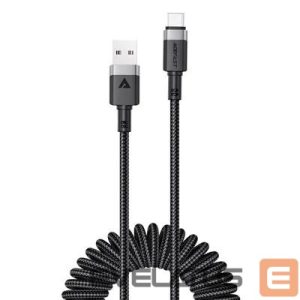 Kabelis Acefast  C14-04 USB-A - USB-C Cable Spring 480Mb/s 3A 1.2m spring charging data cable Black