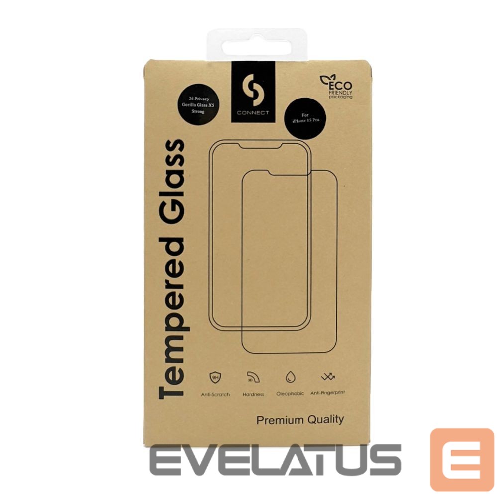 Apsauginiai stiklai Connect Samsung Galaxy A26 Corning Gorilla Glass Anti-Static 3D Full Cover 5X Stronger