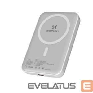 Išorinė baterija Wozinsky  10.000 mAh Magnetic Power Bank White