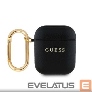 Dėklai ausinėms Guess Apple AirPods 1/2 PU Grained Classic Logo Case Black