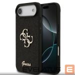 Nugarėlės dėklai Guess Apple iPhone Air PU Fixed Glitter 4G Metal Logo Case Black