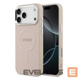 Nugarėlės dėklai Guess Apple iPhone 17 Pro Silicone case with MagSafe Classic Logo Pink