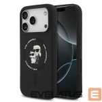 Nugarėlės dėklai Karl Lagerfeld Apple iPhone 17 Pro Liquid Silicone Karl and Choupette MagSafe Case Black