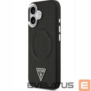 Nugarėlės dėklai Guess Apple iPhone 17 PU Leather Triangle Logo MagSafe Case Black