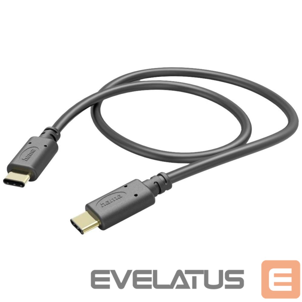 Kabelis Hama Charging Cable USB-C to USB-C 1m Black