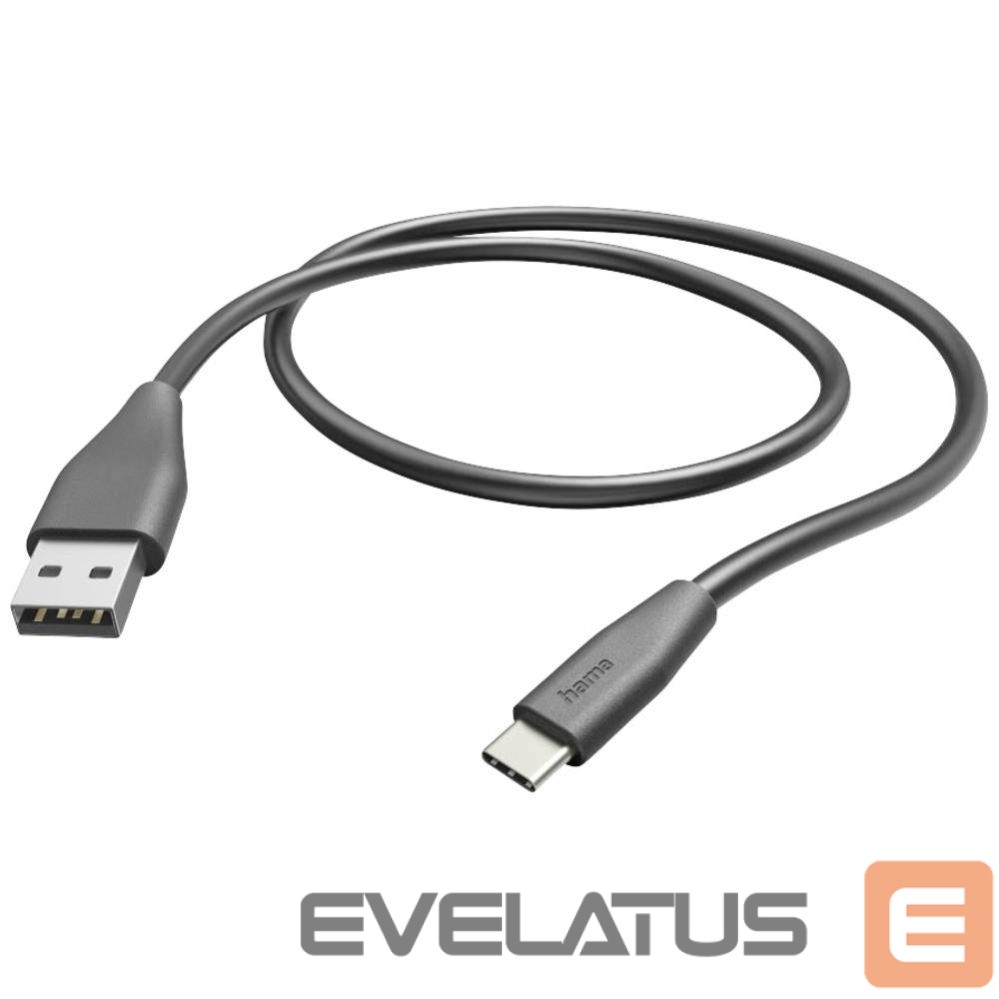 Kabelis Hama Charging Cable USB-A to USB-C 1.5m Black