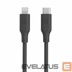 Kabelis Evelatus  Evelatus USB C to Lightning Silicone Cable 1.2M (MFI10CL) 60W / 20V3A Black