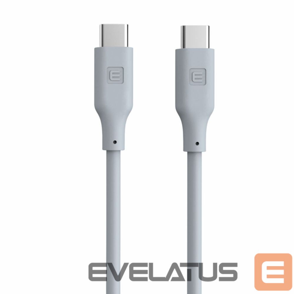 Kabelis Evelatus Evelatus USB C to USB C Silicone Cable 1.2M 60W / 20V3A White