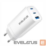 Adapteriai Evelatus  65W Max Fast Charger EU USB-C1/USB-C1/USB-A White